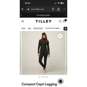Tilley Compact Capri Leggings black Sz 10